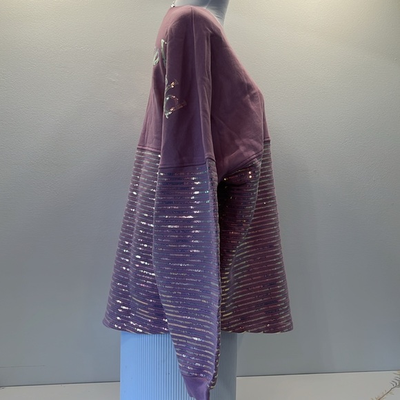 Walt Disney World 50th spirit jersey lilac sequin sweatshirt limited and rare - Picture 4 of 12
